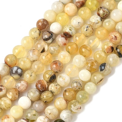 Natural Yellow Opal Beads Strands G-I213-18-4mm-1