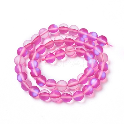 Synthetic Moonstone Beads Strands G-F142-6mm-06-1