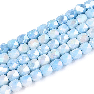 Anti-Tarnish Electroplate Glass Beads Strands GLAA-N057-6mm-01-1