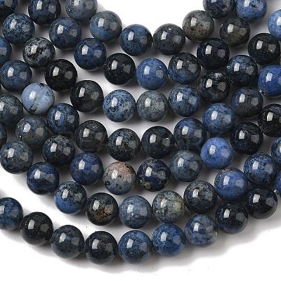 Natural Grade AA Dumortierite Quartz Round Bead Strands G-P075-43-8mm-1
