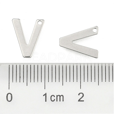 Tarnish Resistant 304 Stainless Steel Letter Charms X-STAS-O072-V-1