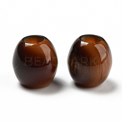 Opaque Resin Two Tone European Beads RESI-D070-02-1