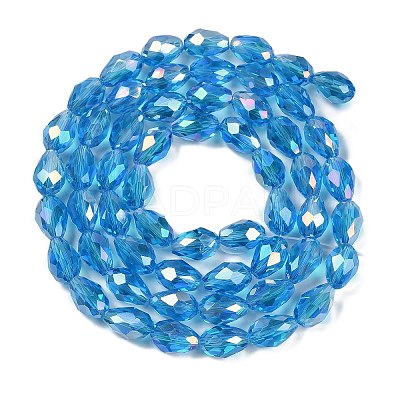 Transparent Electroplate Glass Beads Strands EGLA-N013-T6mm-B17-1
