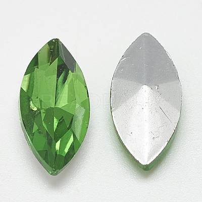 Pointed Back Glass Rhinestone Cabochons RGLA-T083-6x12mm-20-1