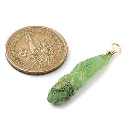 Electroplated Raw Rough Natural Quartz Crystal Copper Wire Wrapped Pendants PALLOY-JF02409-01-1