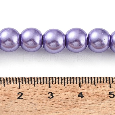 Baking Paint Pearlized Glass Pearl Round Bead Strands HY-Q330-8mm-27-1