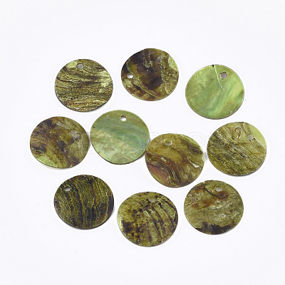 Spray Paint Natural Akoya Shell Pendants SHEL-S274-75C-08-1