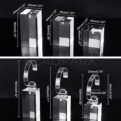 Transparent Plastic Wrist Watch Display Holder ODIS-OC0001-40-1