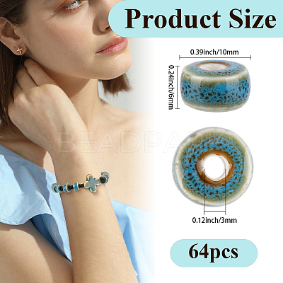 64Pcs Handmade Porcelain Beads PORC-PA0001-28B-1