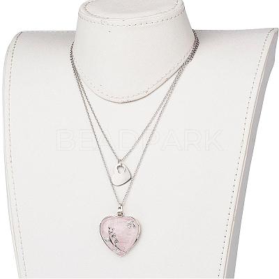 316 Surgical Stainless Steel Cable Chains Tiered Necklaces NJEW-JN01738-1