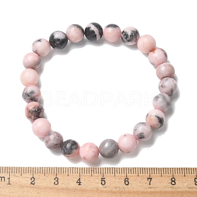 Natural Zebra Jasper Bead Stretch Bracelets X-BJEW-K212-B-035-1
