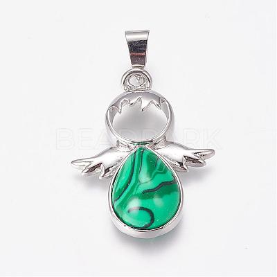 Synthetic Malachite Pendants G-G651-A03-1