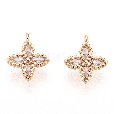 Brass Cubic Zirconia Pendants X-KK-S336-08G-1