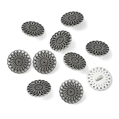 Tibetan Style Alloy Shank Buttons X-TIBE-R179-AS-LF-1