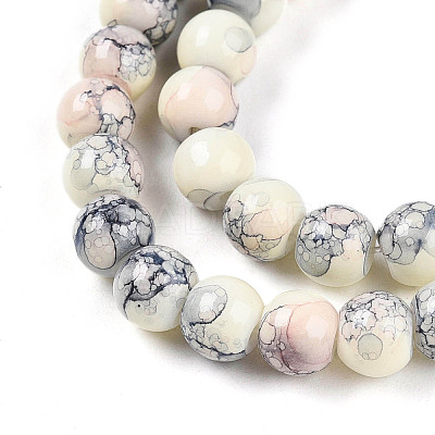 Baking Paint Glass Beads Strands DGLA-N003-6mm-C05-1