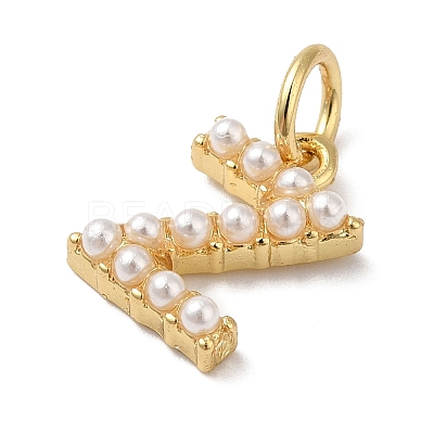 Rack Plating Brass with ABS Plastic Imitation Pearl Charms KK-B092-30Z-G-1