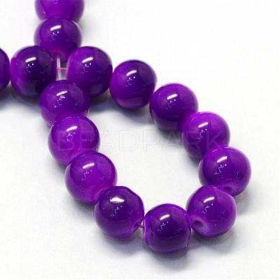 Baking Paint Glass Round Bead Strands DGLA-Q020-6mm-34-1