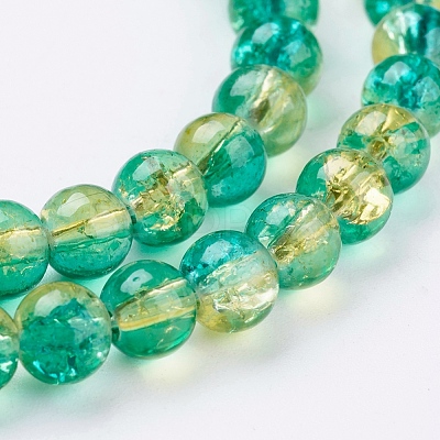 Spray Painted Crackle Glass Beads Strands CCG-Q002-6mm-07-1