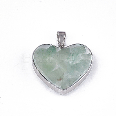 Natural Green Aventurine Pendants STAS-T043-01I-1