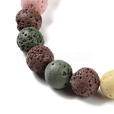 Synthetic Lava Rock Dyed Beads Strands G-H311-08C-07-1