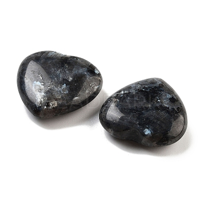 Heart Natural Larvikite Palm Stones G-C134-06A-25-1