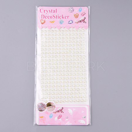 Acrylic Imitation Pearl Stickers OACR-WH0003-32D-01-1