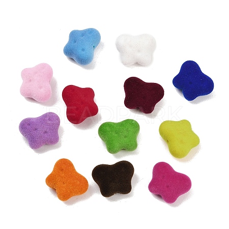 Flocking Opaque Acrylic Beads OACR-B051-01B-1