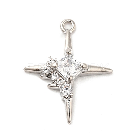 Brass Micro Pave Cubic Zirconia Pendants X-KK-Q772-04P-1