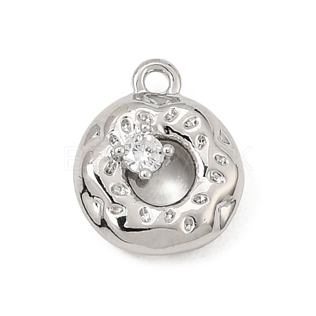 Brass Micro Pave Clear Cubic Zirconia Charms CU-CBA3D76-17P-1
