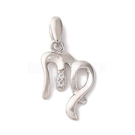 925 Sterling Silver Micro Pave Clear Cubic Zirconia Pendants STER-H117-01P-06-1