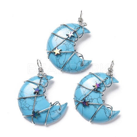 Synthetic Turquoise Pendants G-B023-01P-06-1