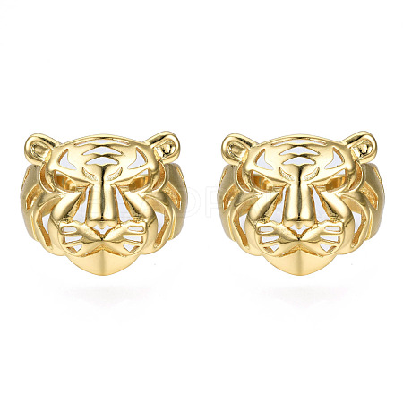 Brass Tiger Open Cuff Ring RJEW-N037-018-1