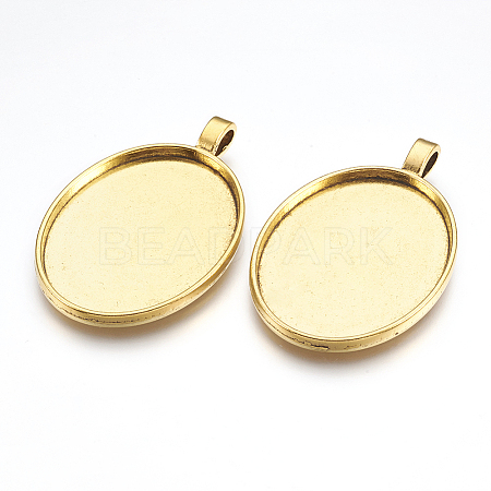 Alloy Pendant Cabochon Settings PALLOY-2422-AG-FF-1