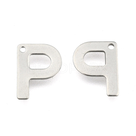 Tarnish Resistant 304 Stainless Steel Letter Charms STAS-O072-P-1