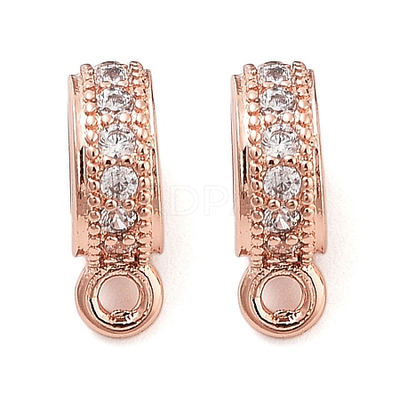 Rack Plating Brass Micro Pave Cubic Zirconia Tube Bails KK-Z052-01RG-1