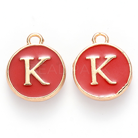 Golden Plated Alloy Enamel Charms X-ENAM-S118-03K-1