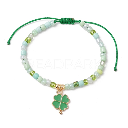 2Pcs Adjustable Nylon Cord Glass Seed Braided Bead Bracelets BJEW-JB11436-S-1