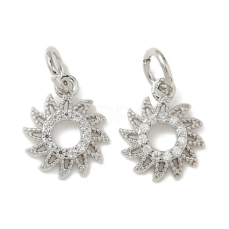 Brass Micro Pave Cubic Zirconia Pendants KK-D386-16P-01-1