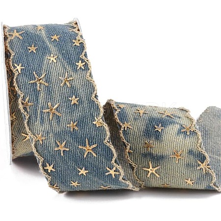 Star Bronzing Denim Polyester Ribbon PW-WGCF3C2-02-1