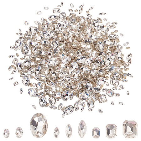 450Pcs 9 Style Glass Rhinestone Cabochons GGLA-HY0001-04-1