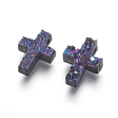 Imitation Druzy Gemstone Resin Beads RESI-L026-F02-1