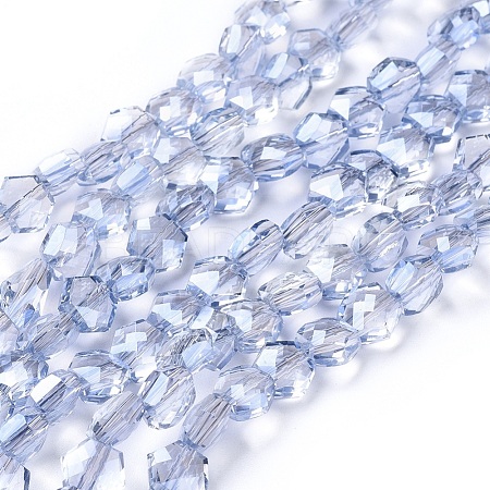 Electroplate Glass Beads Strands EGLA-F143-A-PL03-1