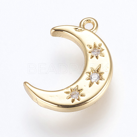 Brass Charms X-ZIRC-G116-06G-1