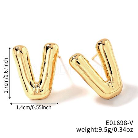 Brass Stud Earrings LS-UV9543-22-1