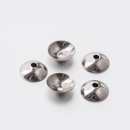 Non-Tarnish Apetalous 201 Stainless Steel Bead Caps X-STAS-E080-03-1