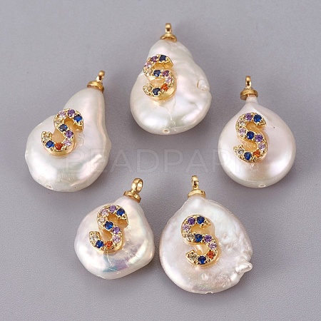 Natural Cultured Freshwater Pearl Pendants PEAR-F008-32G-S-1