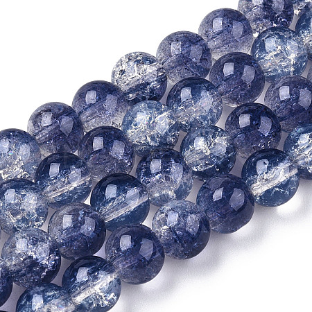 Transparent Crackle Baking Paint Glass Beads X1-DGLA-T003-01C-02-1
