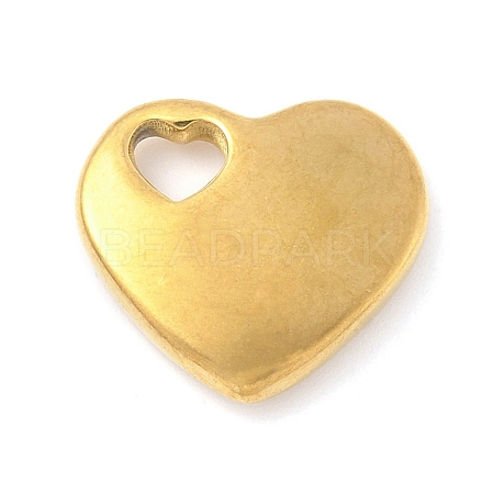 304 Stainless Steel Heart Pendants STAS-R162-01G-02-1