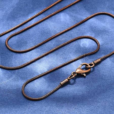 Brass Round Snake Chain Necklace Making KK-F763-07R-1