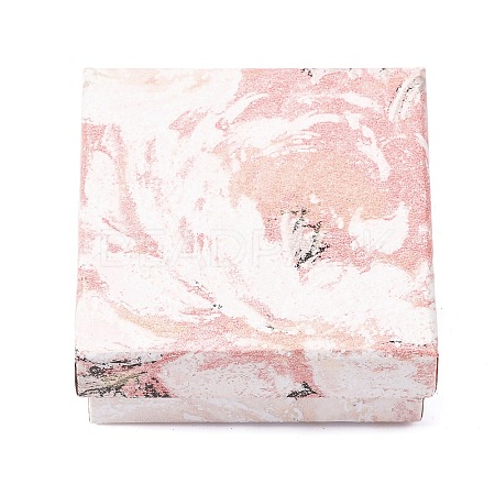Floral Oil Painting Print Square Cardboard Jewelry Boxes CBOX-A010-01A-06-1